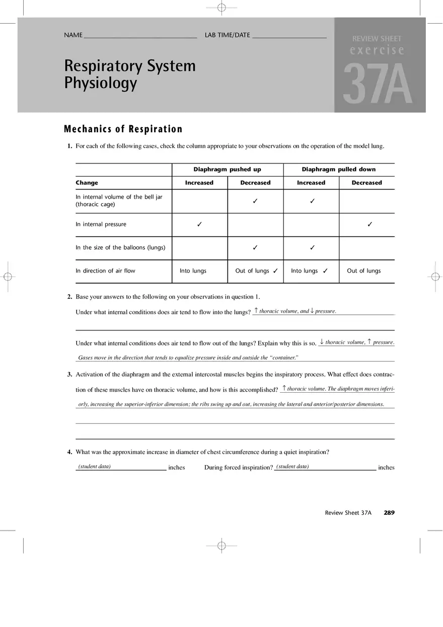 Mechanics of Respiration - Page 1