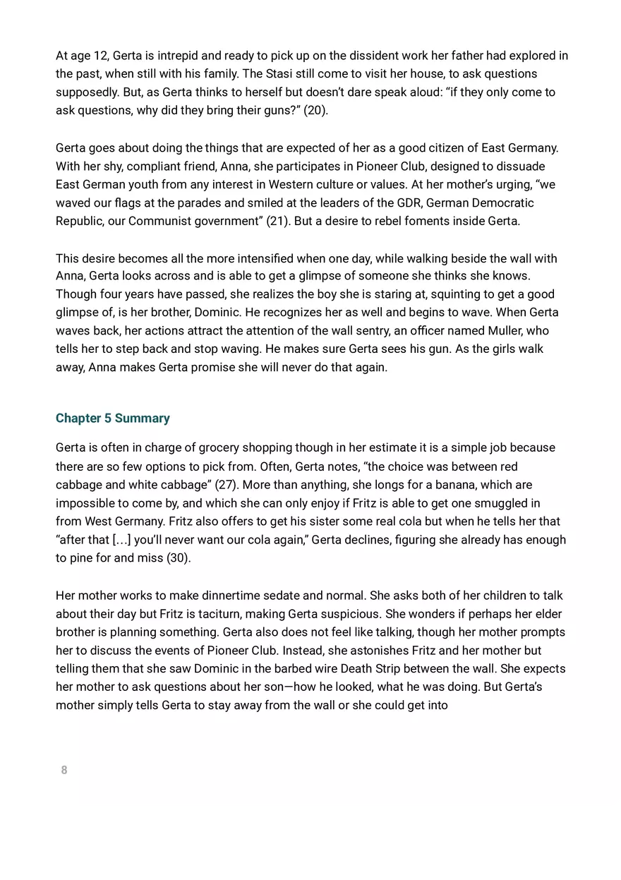 A Night Divided Summary and Analysis - Page 35