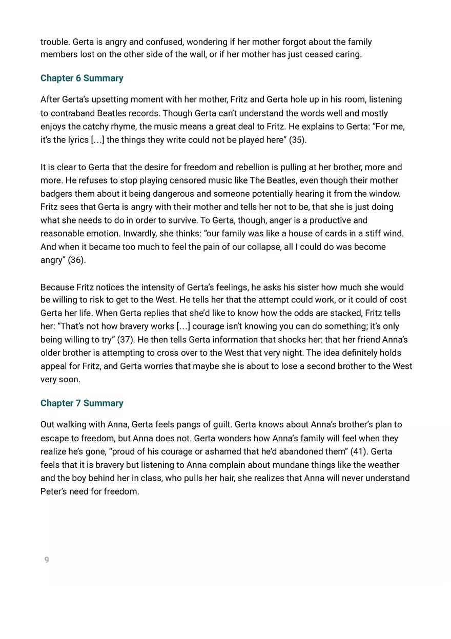 A Night Divided Summary and Analysis - Page 36