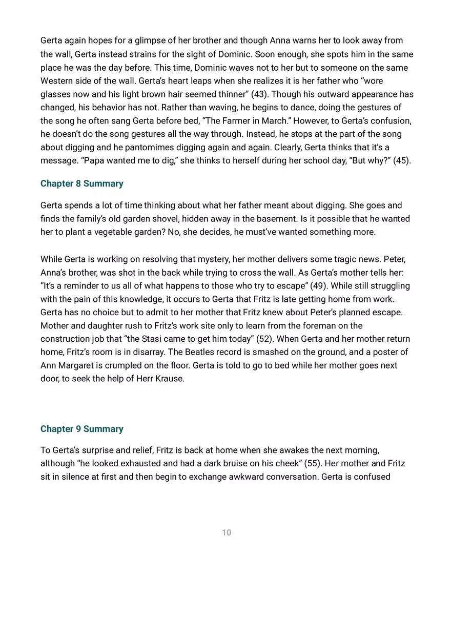 A Night Divided Summary and Analysis - Page 37