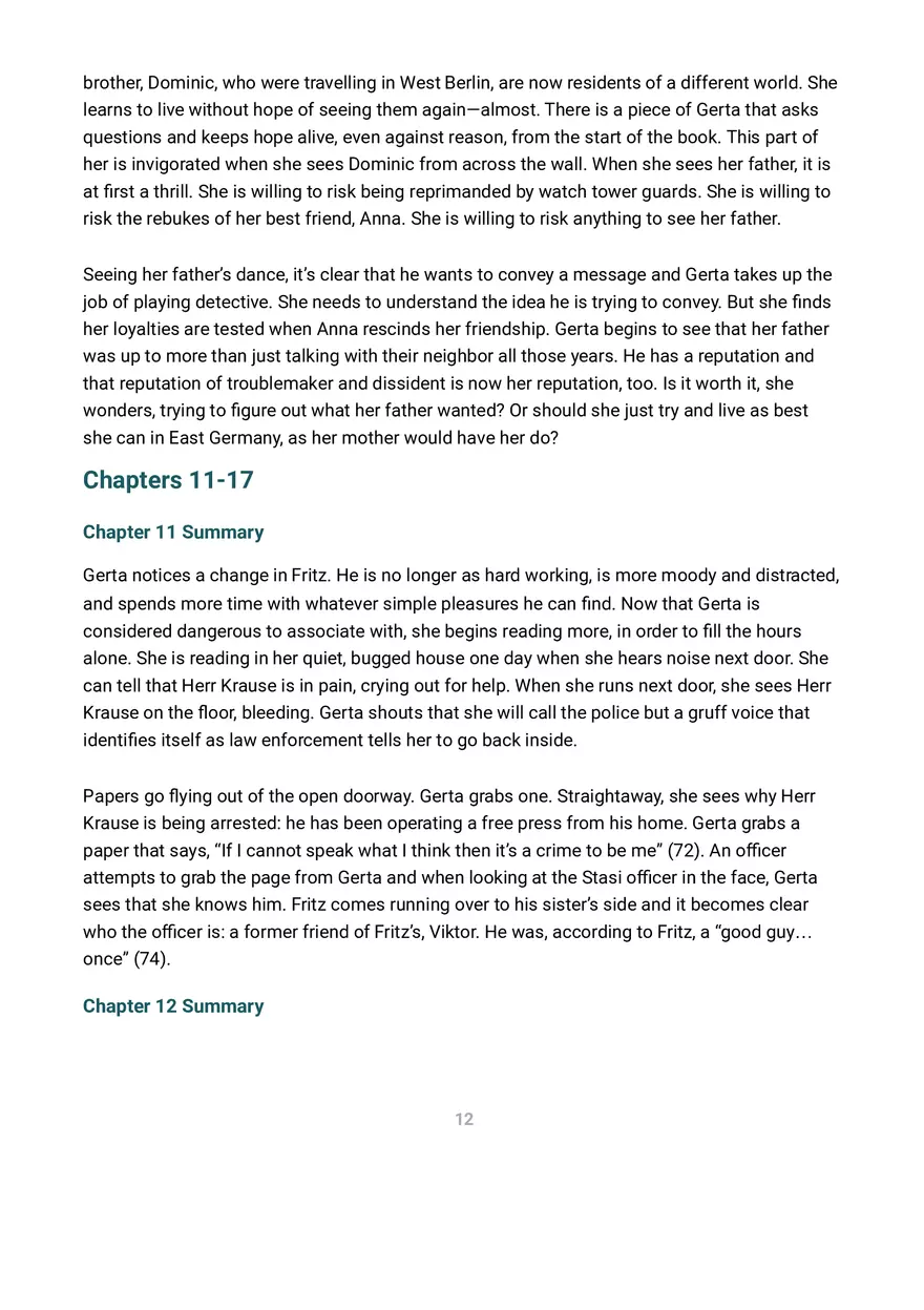 A Night Divided Summary and Analysis - Page 39