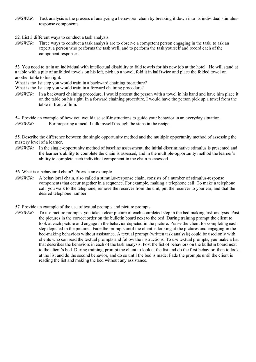 In Order for the Behavioral Chain to Continue to Occur, the Last Behavior in the Chain Must Be - Page 8