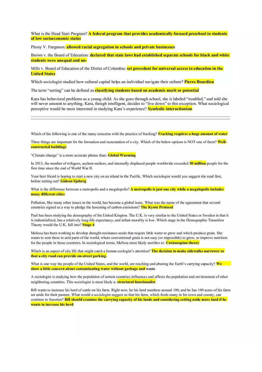 Sociology Test 5 Study Guide - Page 2