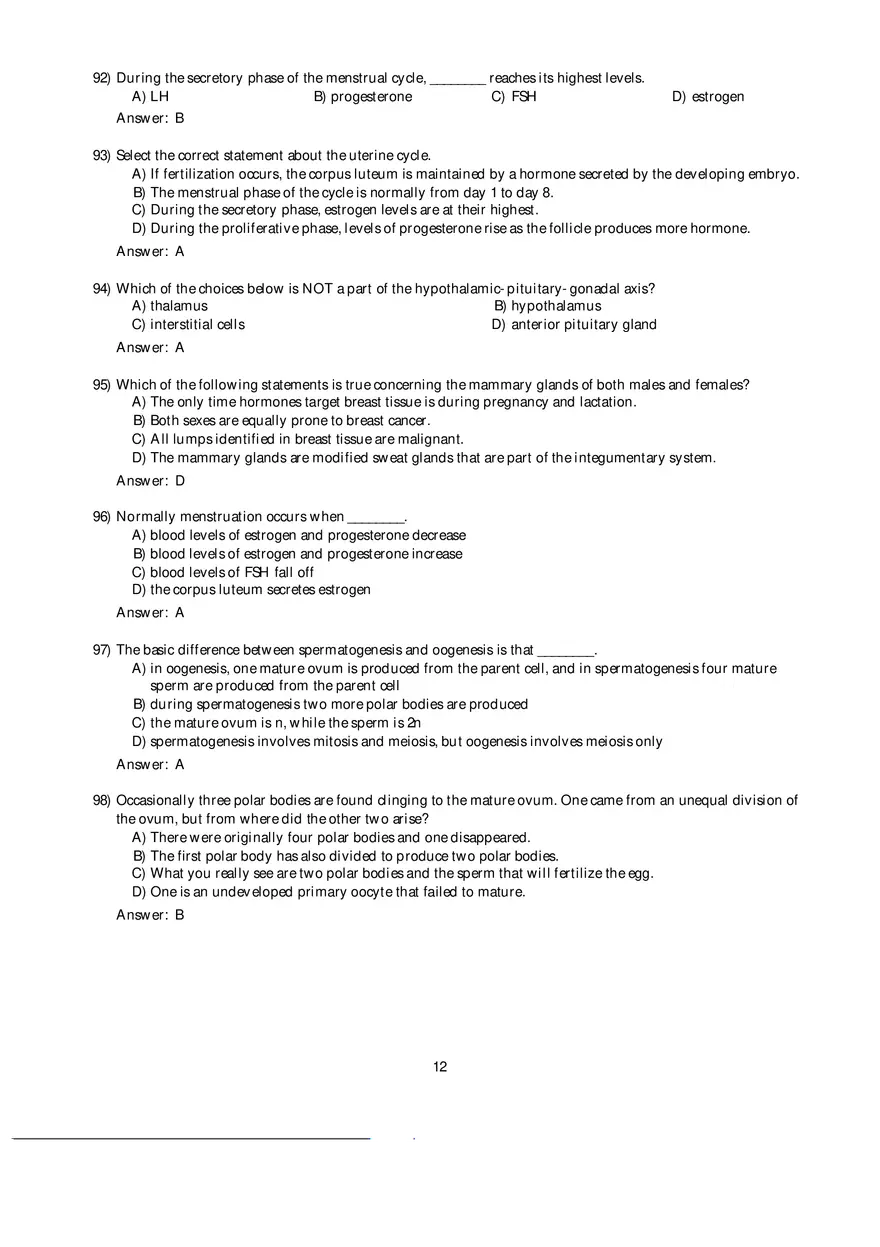 Mammalian Physiology Exam Ch.27 - Page 4