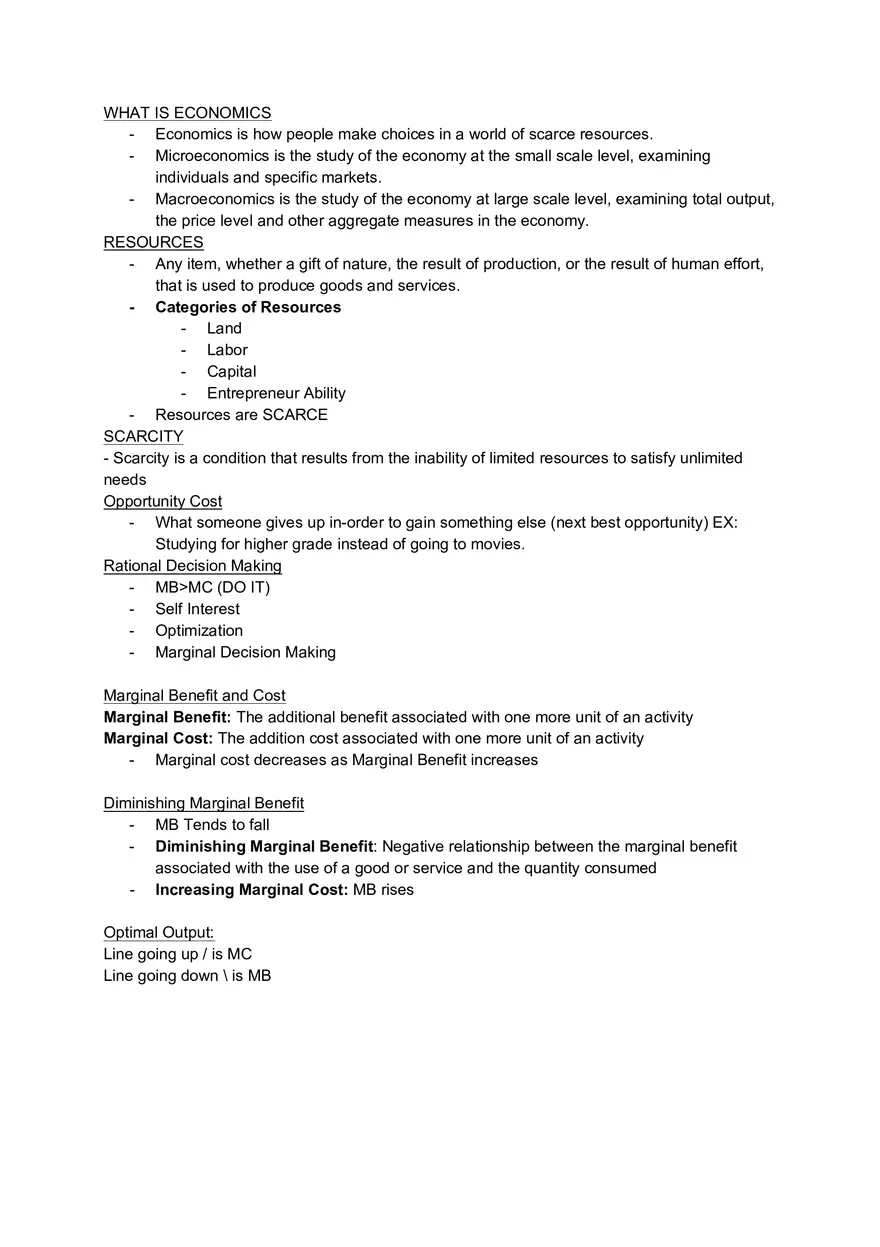 What is Economics Notes - Page 1