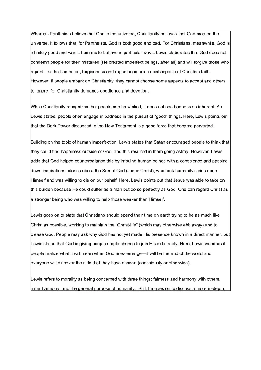 Mere Christianity Summary - Page 2