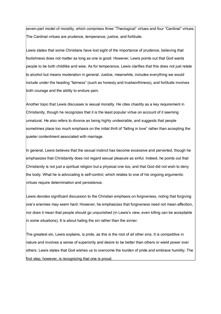 Mere Christianity Summary - Page 3