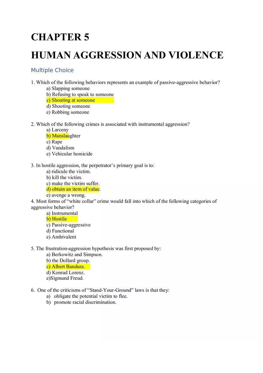 Chapter 5 Human Aggression and Violence - Page 1