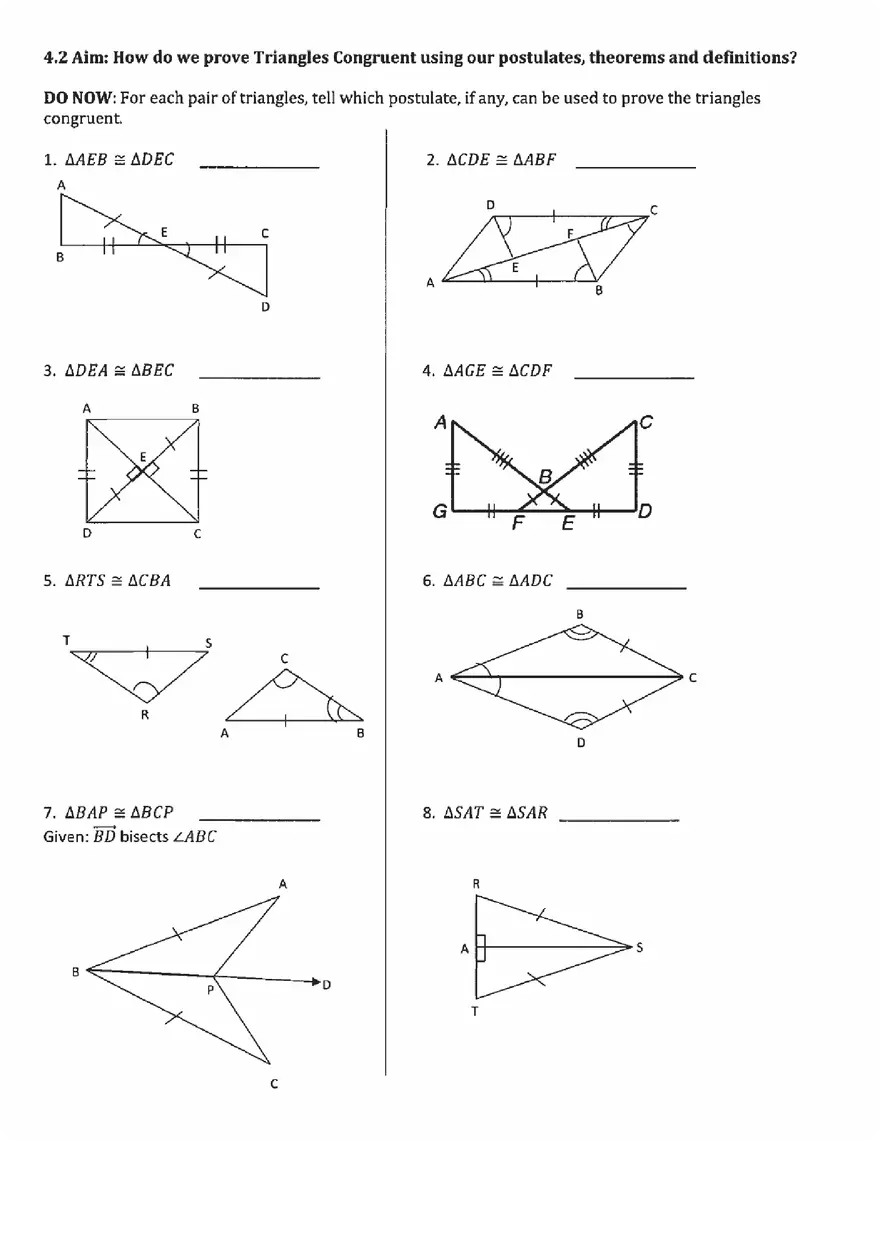 Unit 4.2 Congruent Triangles - Page 1