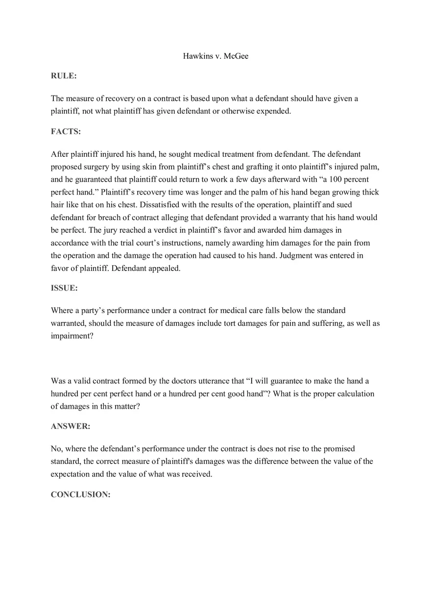 Hawkins v. McGee - Page 1