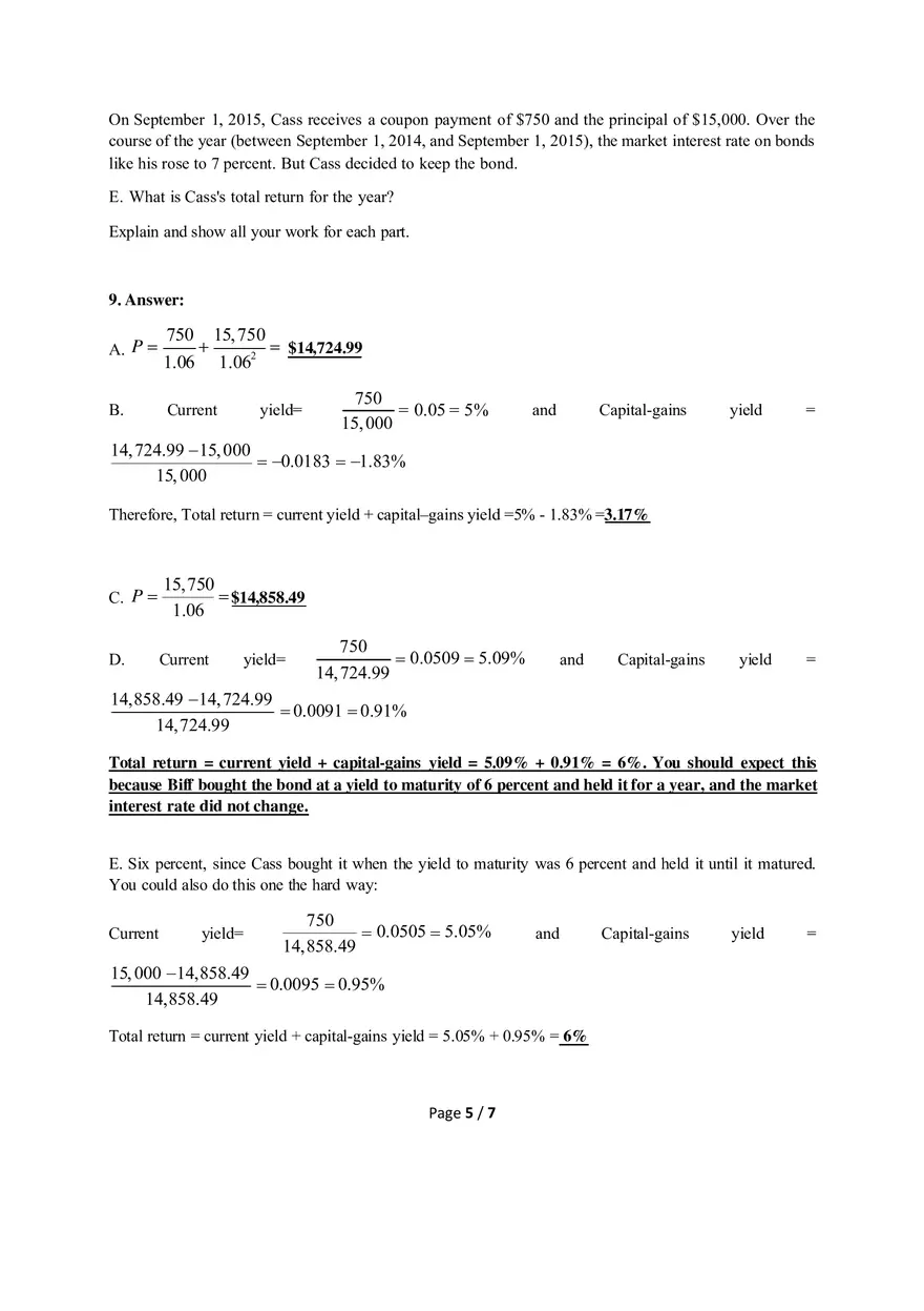 Which of the Following Face-Value Securities Has the Highest Yield to Maturity - Page 5