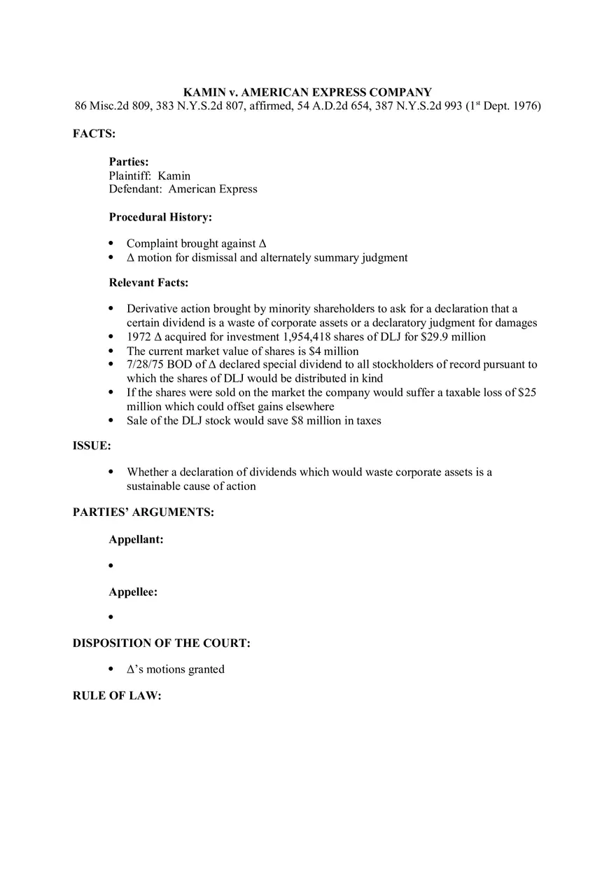 Kamin v. American Express - Page 1