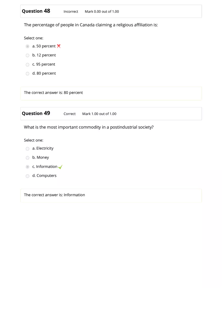 Sociology Review Quiz Part 3 - Page 8