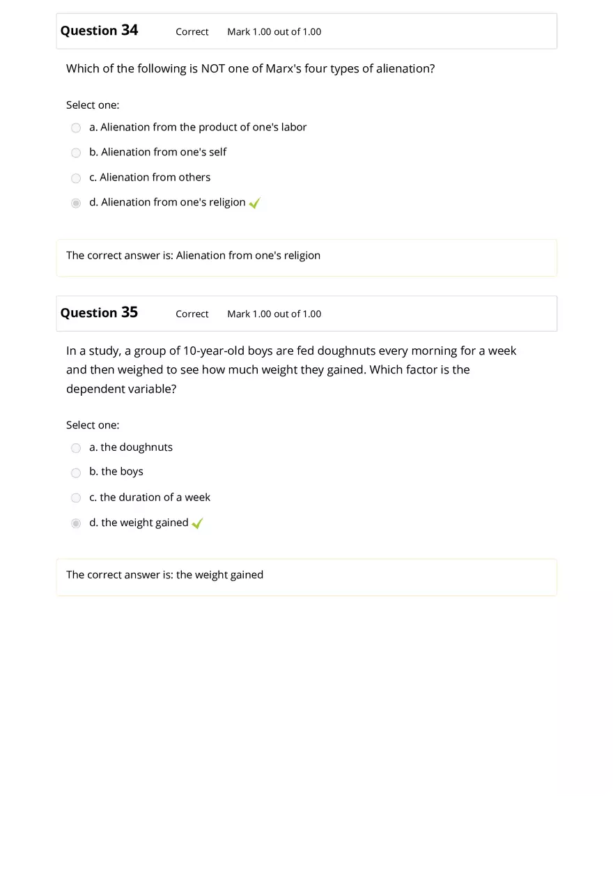 Sociology Review Quiz Part 3 - Page 1