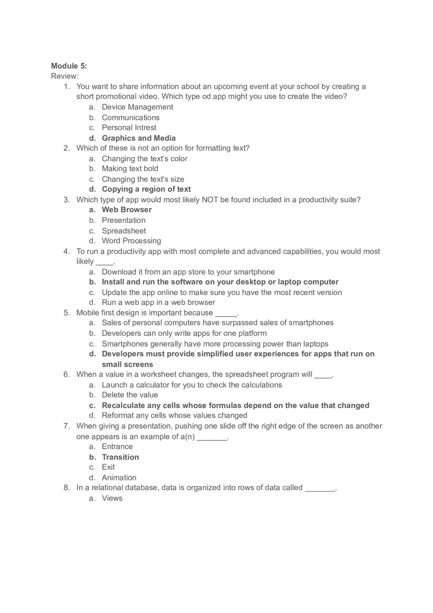 Module 5 Computer Concepts Exam - Page 1