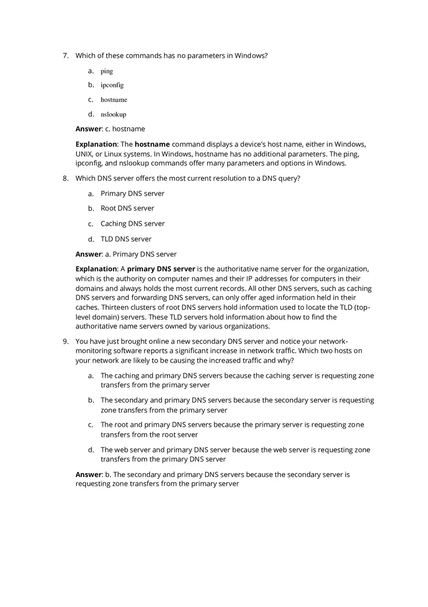 Network End of Chapter Review Questions - Page 3