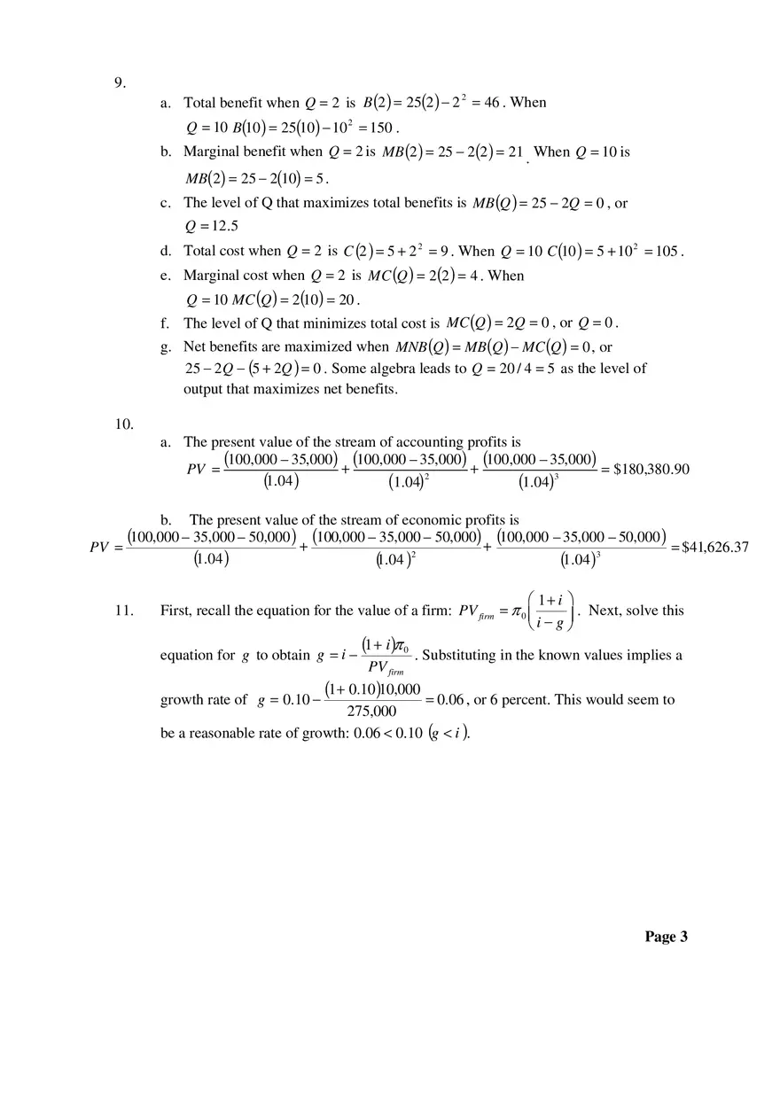 Managerial Economics Chapter 1 Answers to Questions and Problems - Page 3
