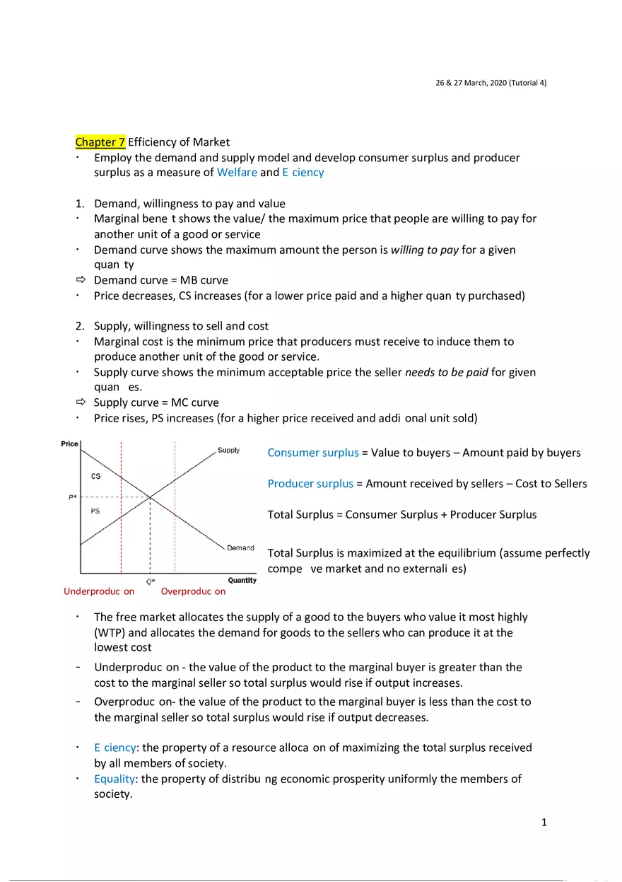 Chapter 7 Efficiency of Market - Page 1