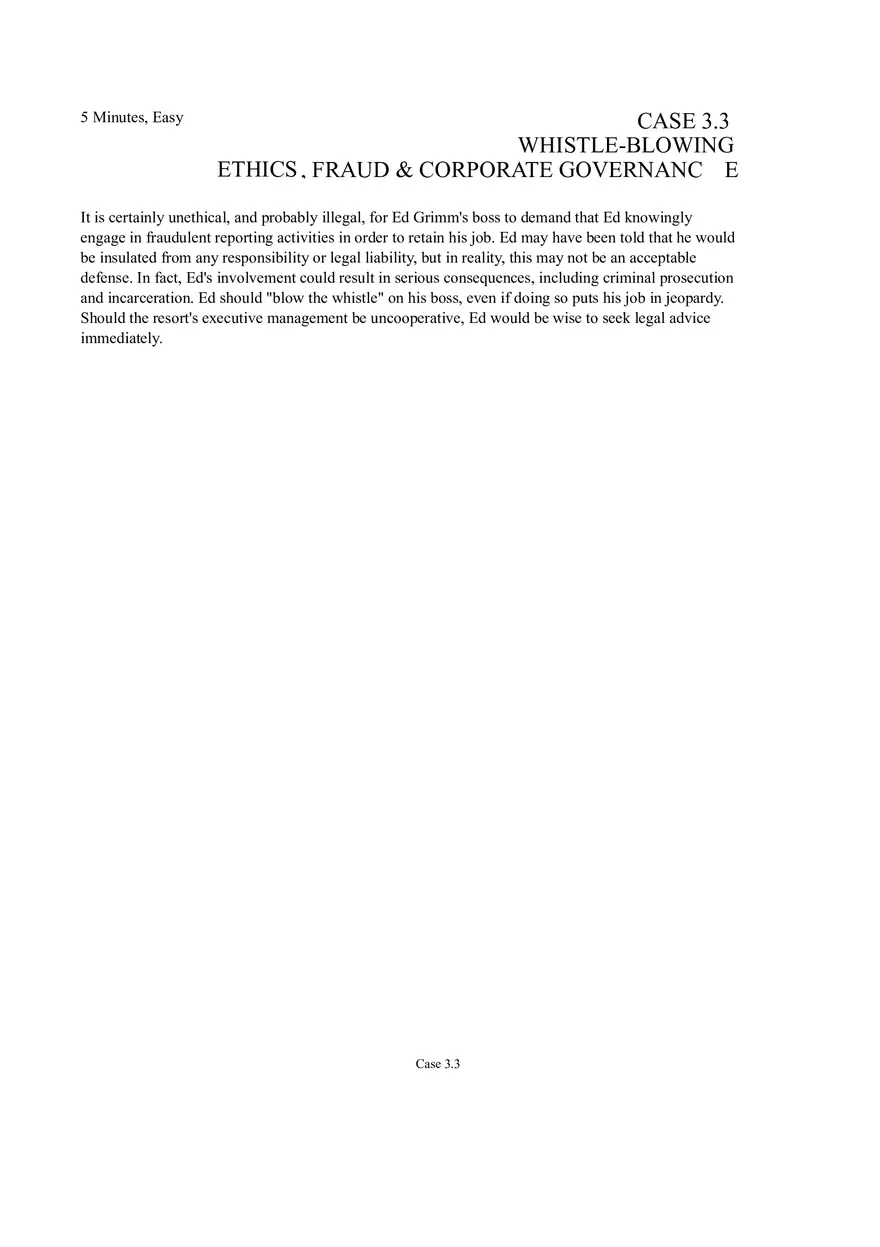 Case 3.3 Whistle-Blowingethics,Fraud & Corporate Governance - Page 1