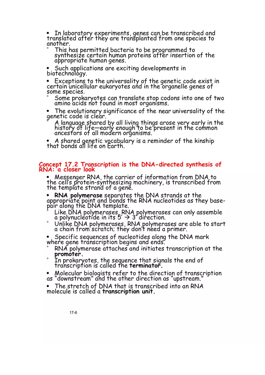 Chapter 17 From Gene to Protein Lecture Note - Page 14