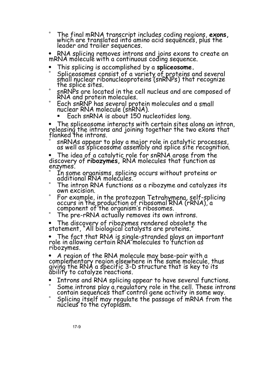 Chapter 17 From Gene to Protein Lecture Note - Page 17