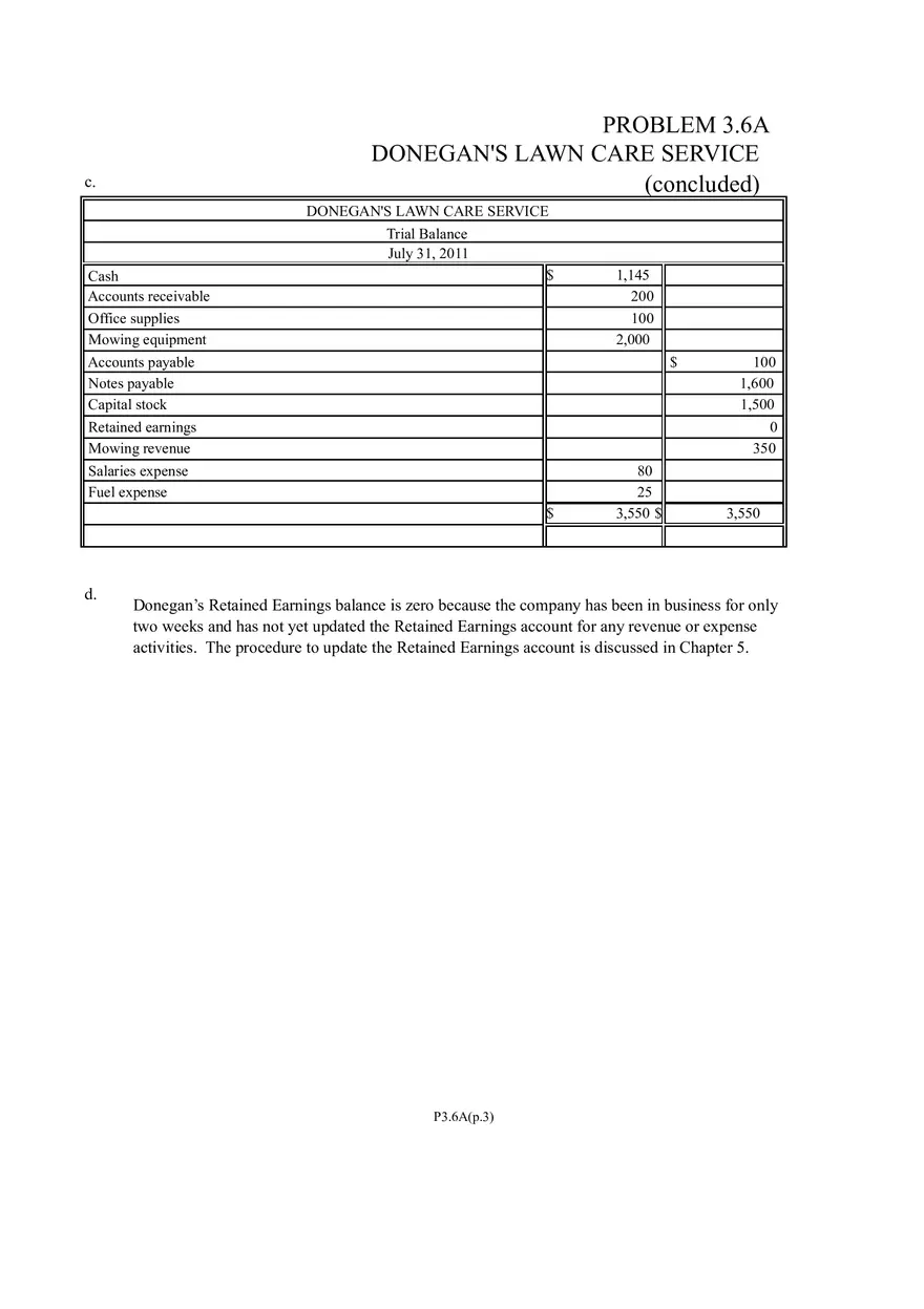 Problem 3.6A Donegan's Lawn Care Service - Page 3