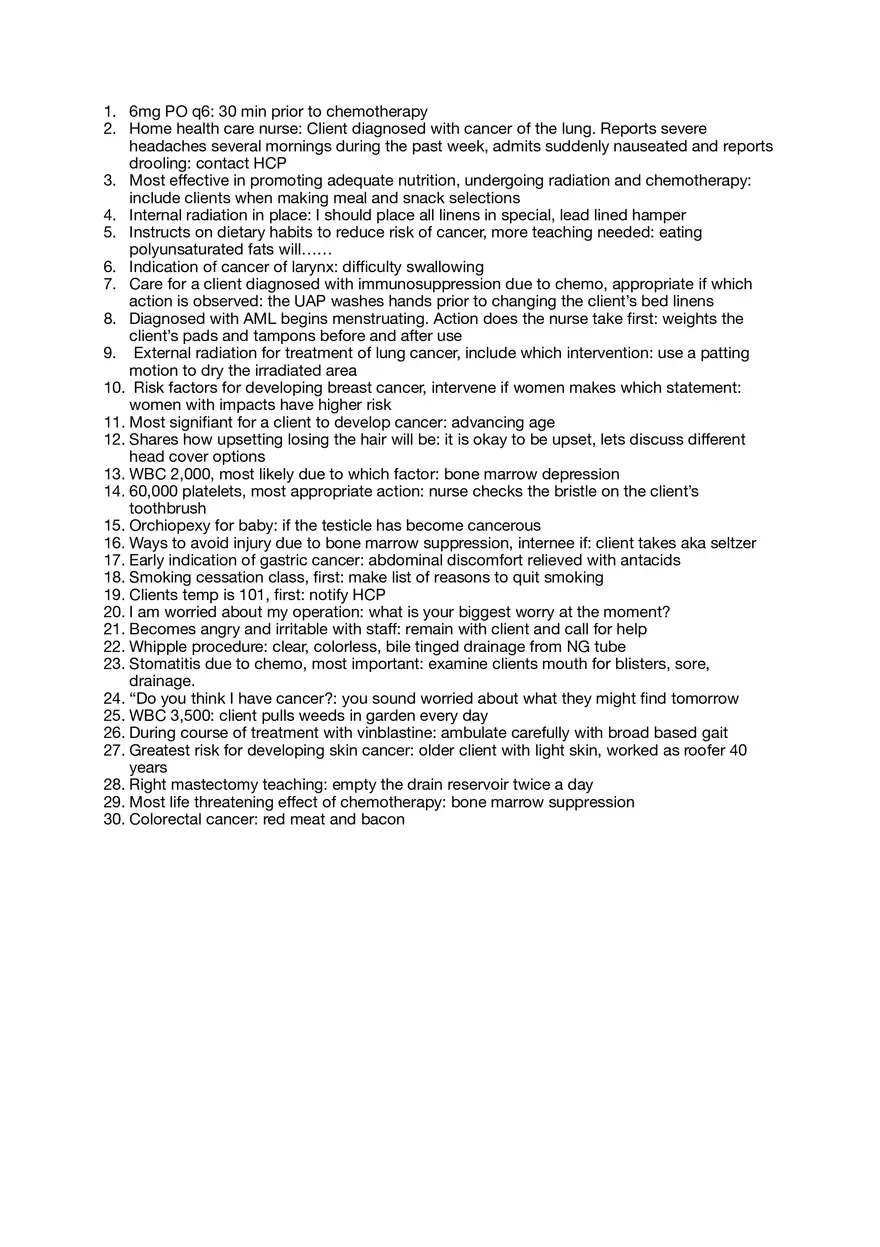 Oncology A for Remediation - Page 1