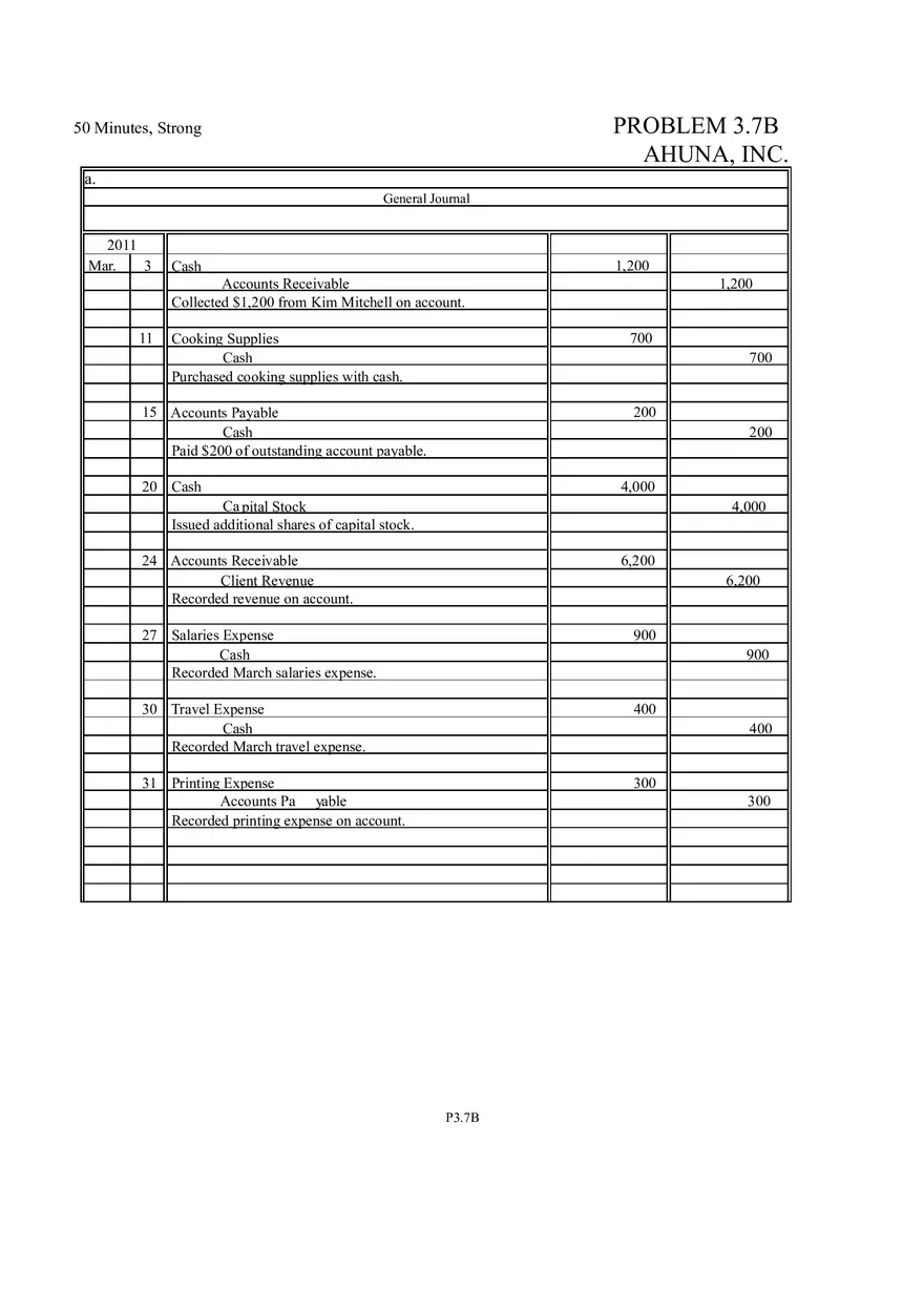 Problem 3.7B Ahuna, Inc. - Page 1