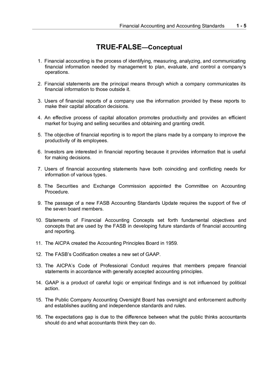 Chapter 1 Financial Accounting and Accounting Standards - Page 16