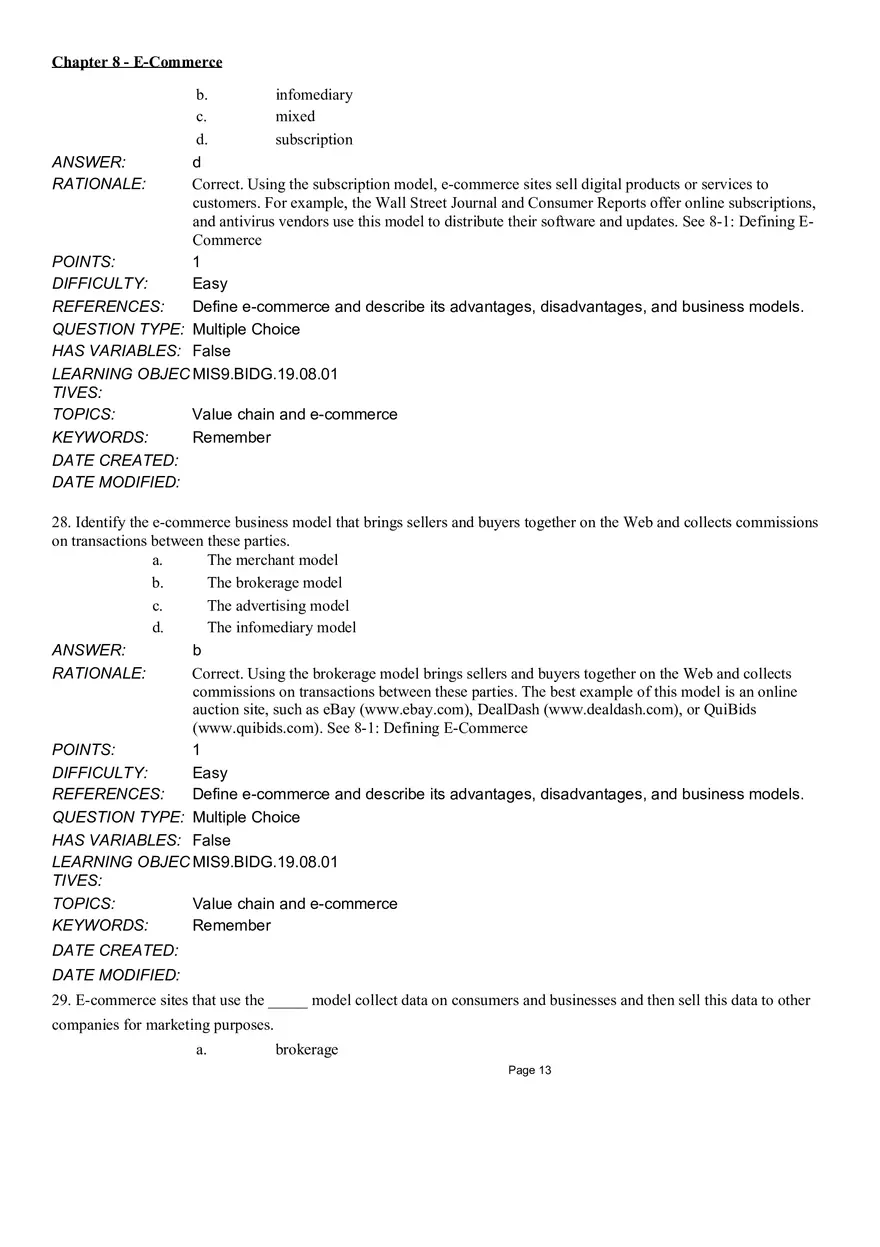 Chapter 8  E-Commerce Multiple Choice Part 1 - Page 7