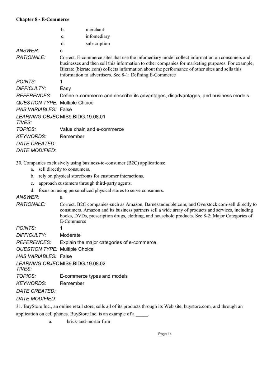 Chapter 8  E-Commerce Multiple Choice Part 1 - Page 8