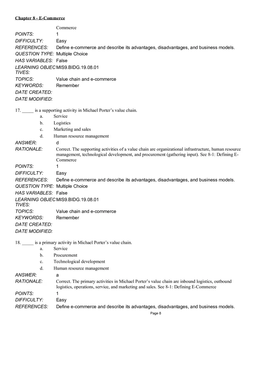 Chapter 8  E-Commerce Multiple Choice Part 1 - Page 2