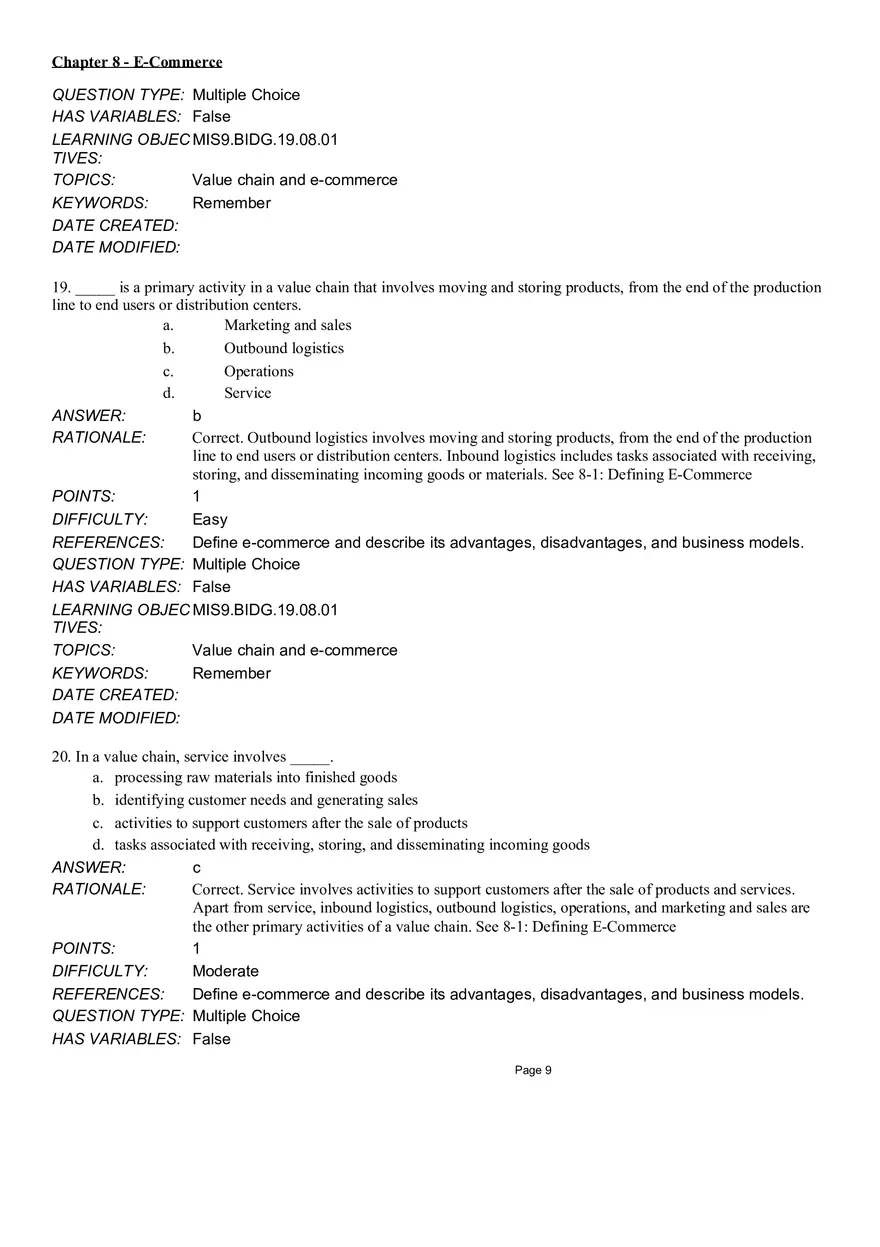Chapter 8  E-Commerce Multiple Choice Part 1 - Page 3