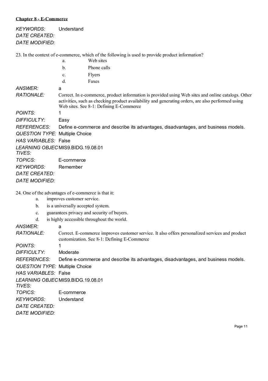 Chapter 8  E-Commerce Multiple Choice Part 1 - Page 5