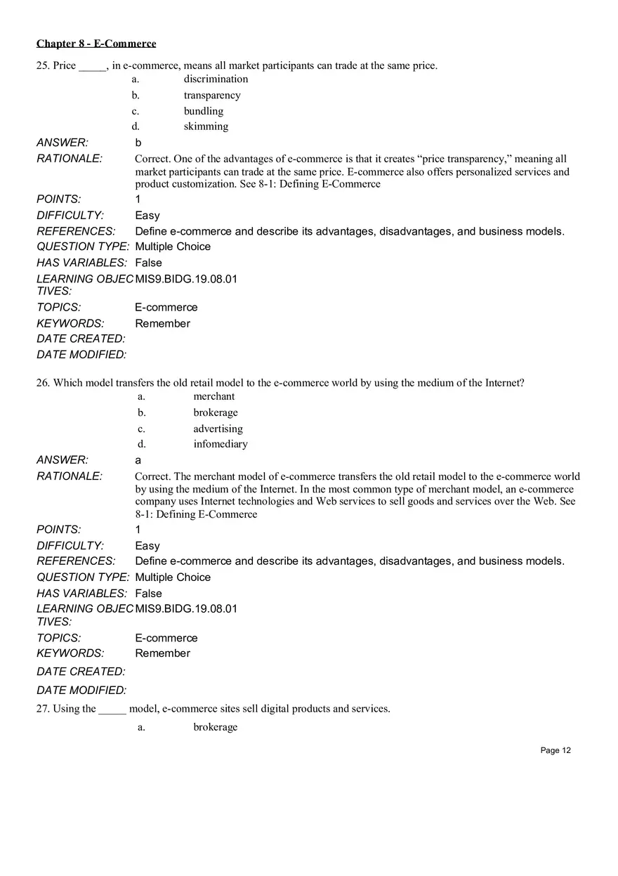 Chapter 8  E-Commerce Multiple Choice Part 1 - Page 6