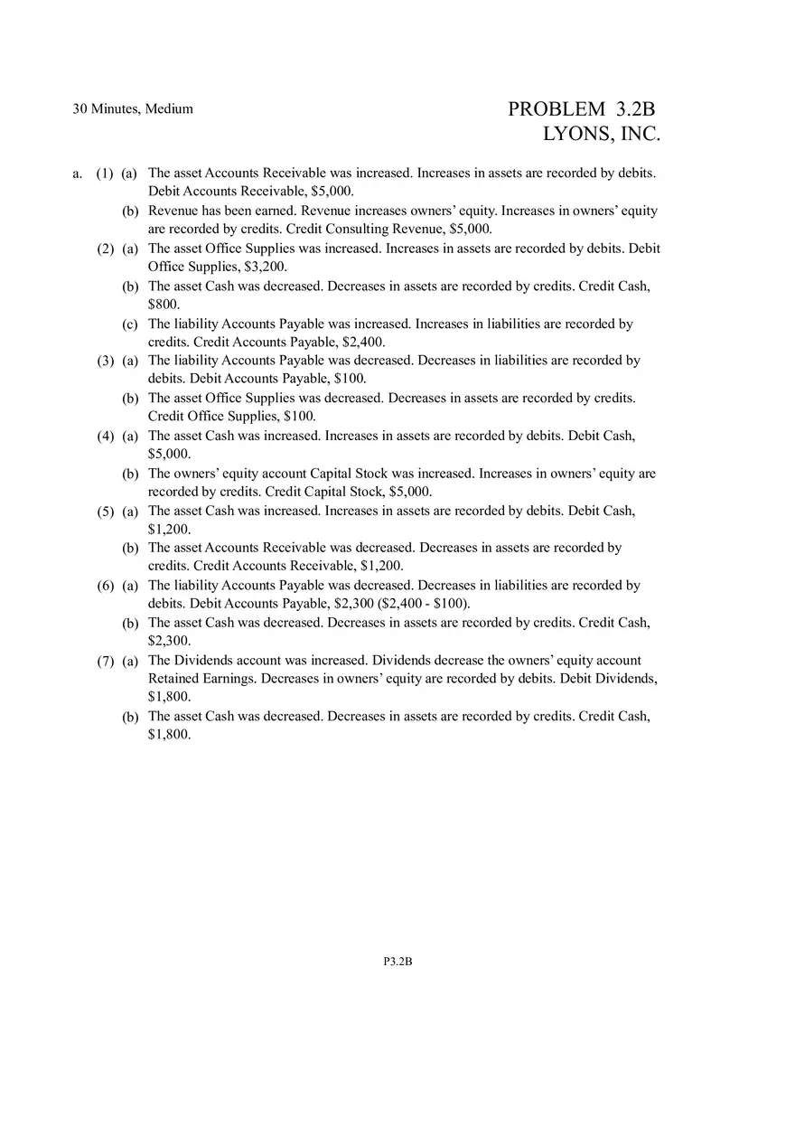 Problem 3.2B Lyons, Inc. - Page 1