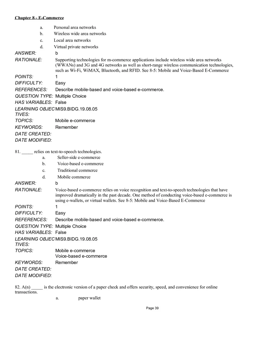 Chapter 8  E-Commerce Multiple Choice Part 3 - Page 8