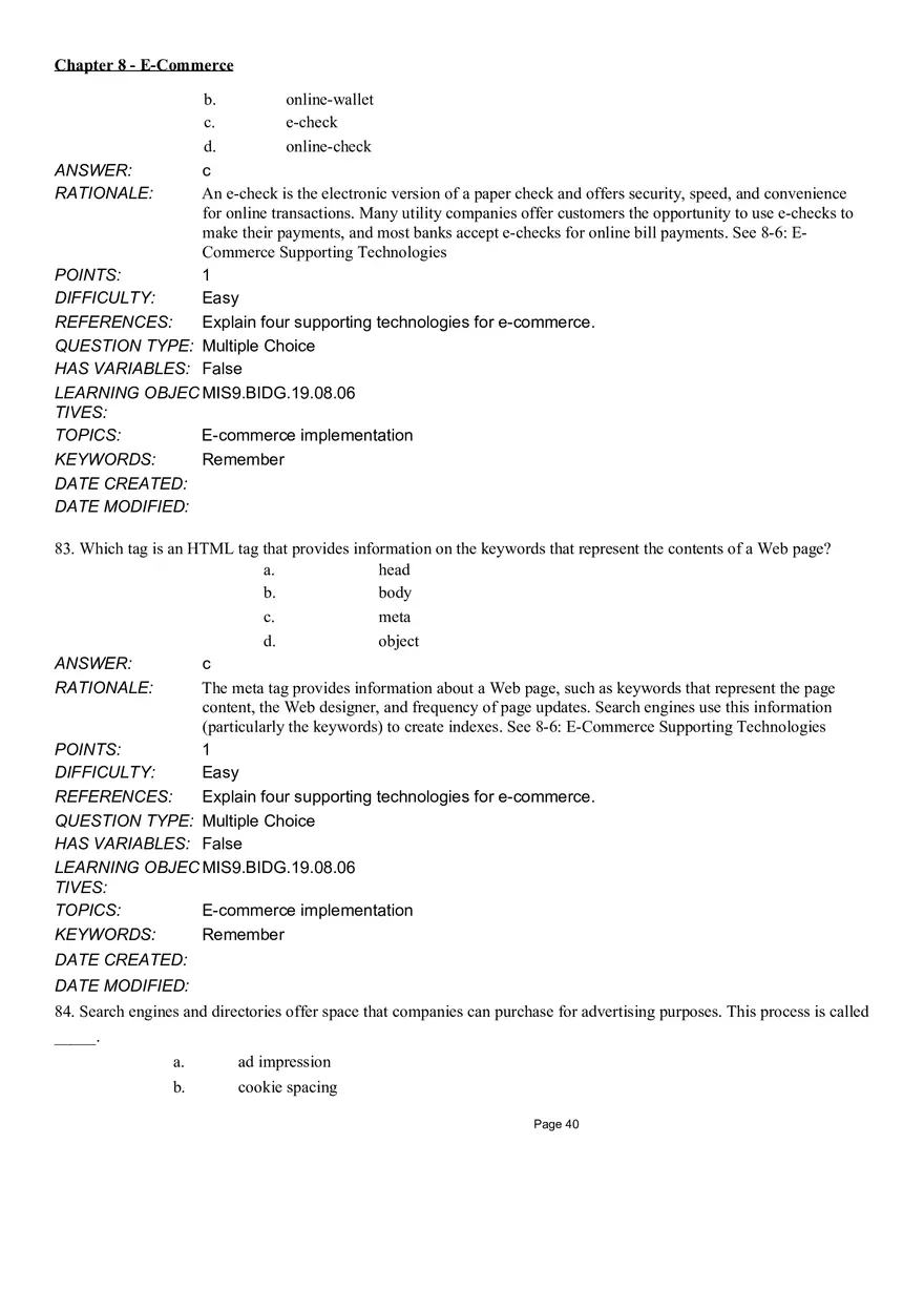 Chapter 8  E-Commerce Multiple Choice Part 3 - Page 9