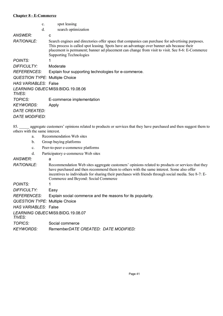Chapter 8  E-Commerce Multiple Choice Part 3 - Page 10