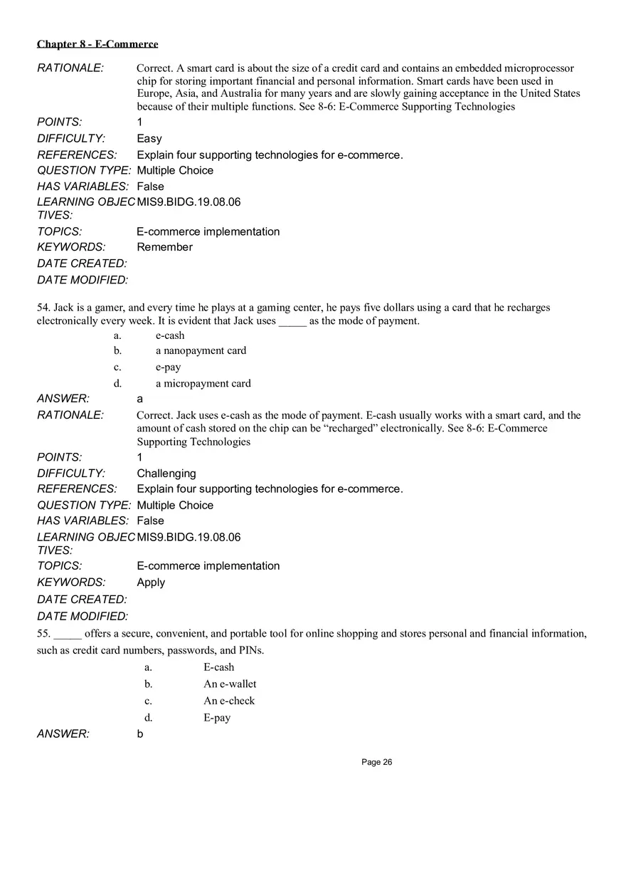 Chapter 8  E-Commerce Multiple Choice Part 3 - Page 11
