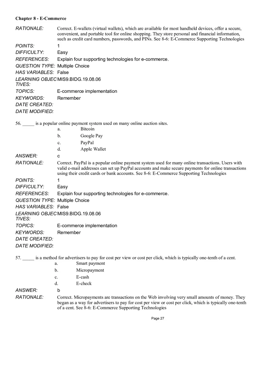 Chapter 8  E-Commerce Multiple Choice Part 3 - Page 12