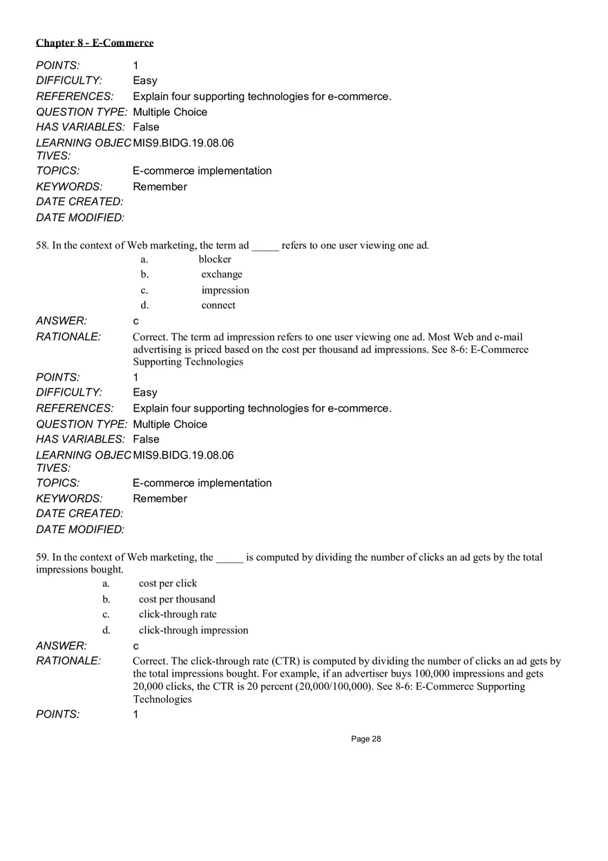 Chapter 8  E-Commerce Multiple Choice Part 3 - Page 13