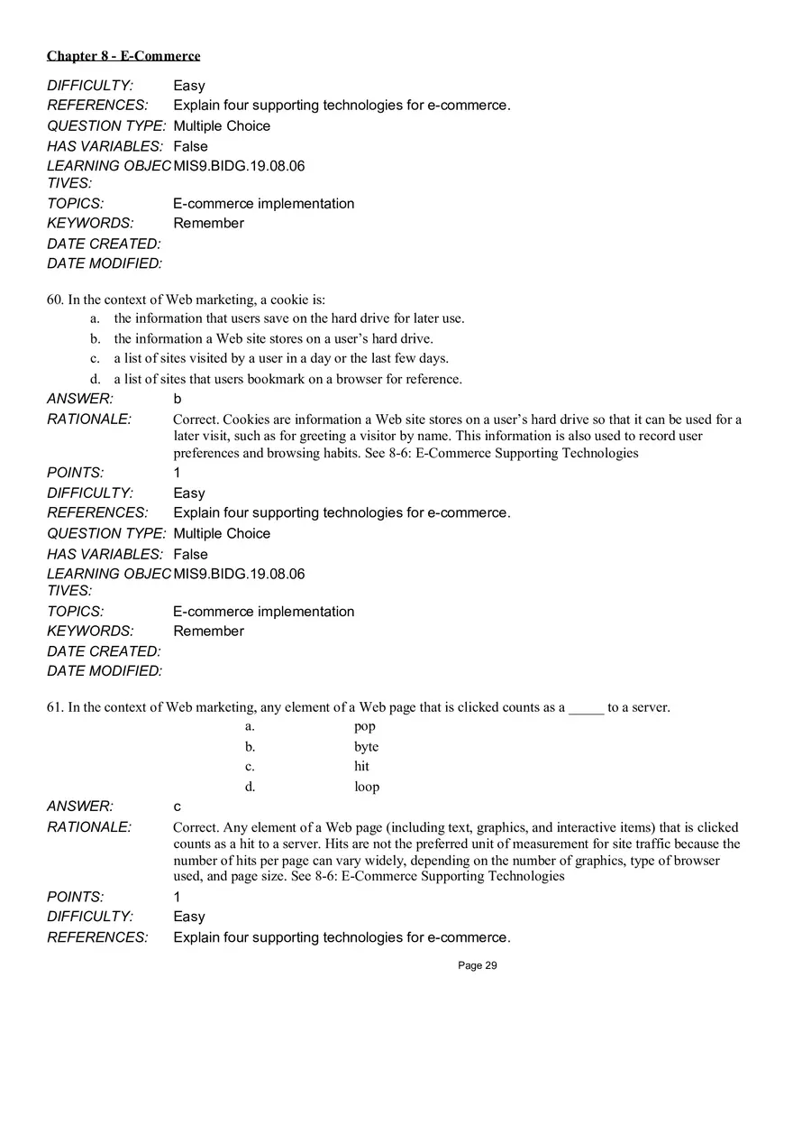 Chapter 8  E-Commerce Multiple Choice Part 3 - Page 14