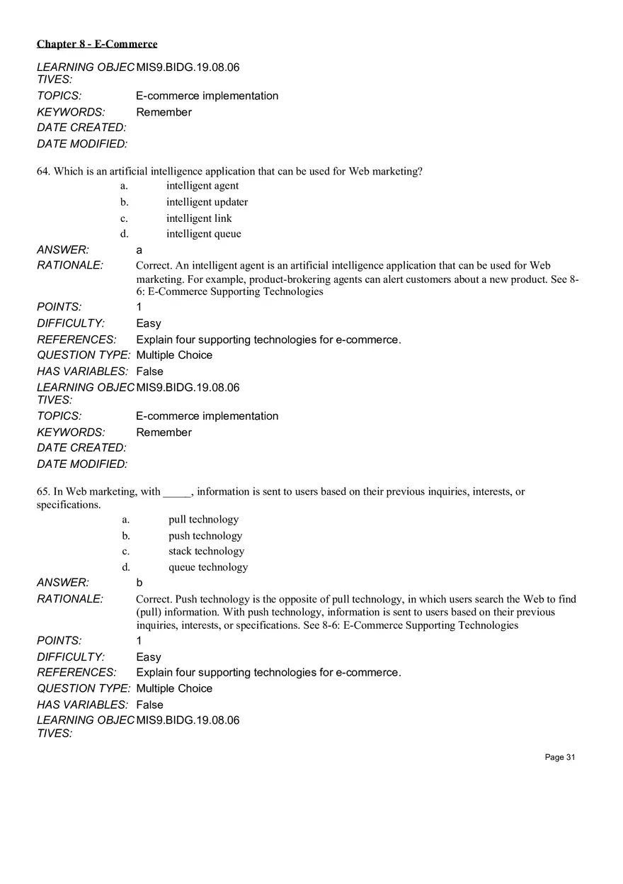 Chapter 8  E-Commerce Multiple Choice Part 3 - Page 16