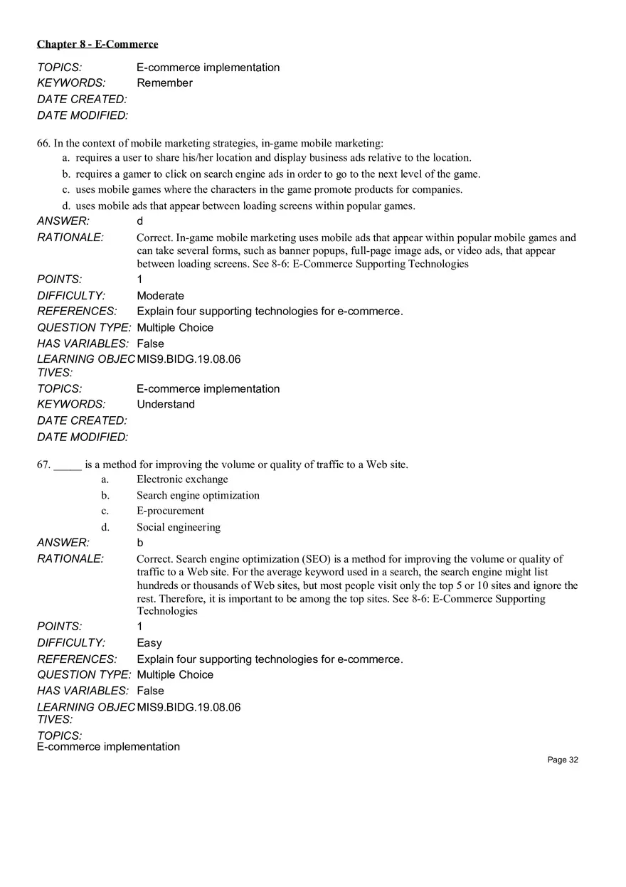 Chapter 8  E-Commerce Multiple Choice Part 3 - Page 17