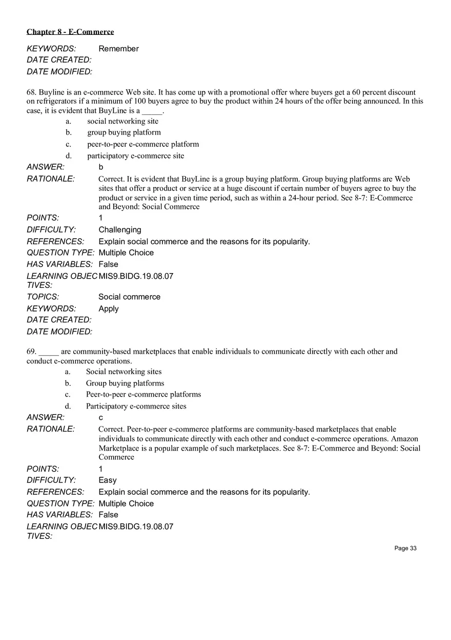 Chapter 8  E-Commerce Multiple Choice Part 3 - Page 18