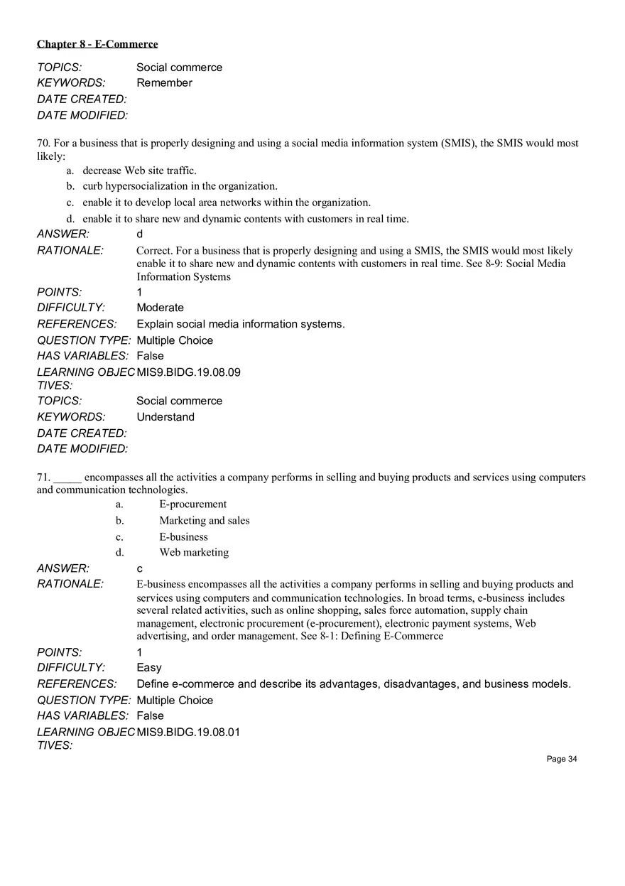 Chapter 8  E-Commerce Multiple Choice Part 3 - Page 3