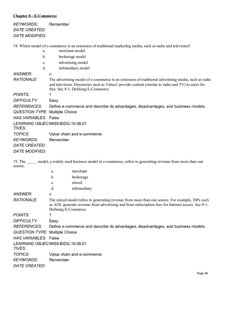 Chapter 8  E-Commerce Multiple Choice Part 3 - Page 5