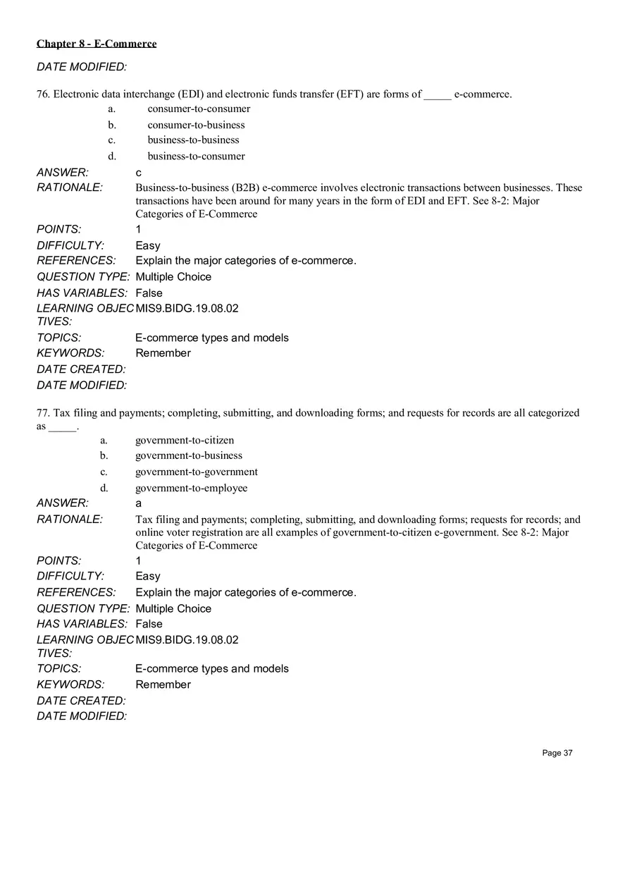 Chapter 8  E-Commerce Multiple Choice Part 3 - Page 6