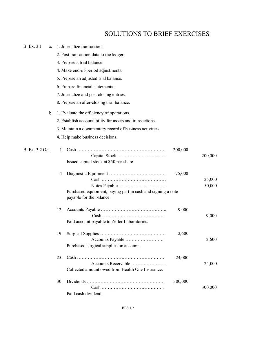 Solutions to Brief Exercises - Page 1